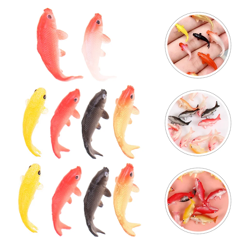 Figurines d'animaux miniatures, faux poisson, modèle Koi simulé, accessoires précieux, petit paupières, carpe, salle de jouets, décor de scène, 8 pièces