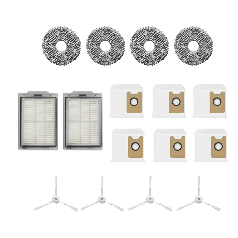 Filters Mop Cloths Dust Bags With Side Brushes Kit For Conga 20090 For Everybot Q9 For ILife T60s Vacuum Cleaner Accessories