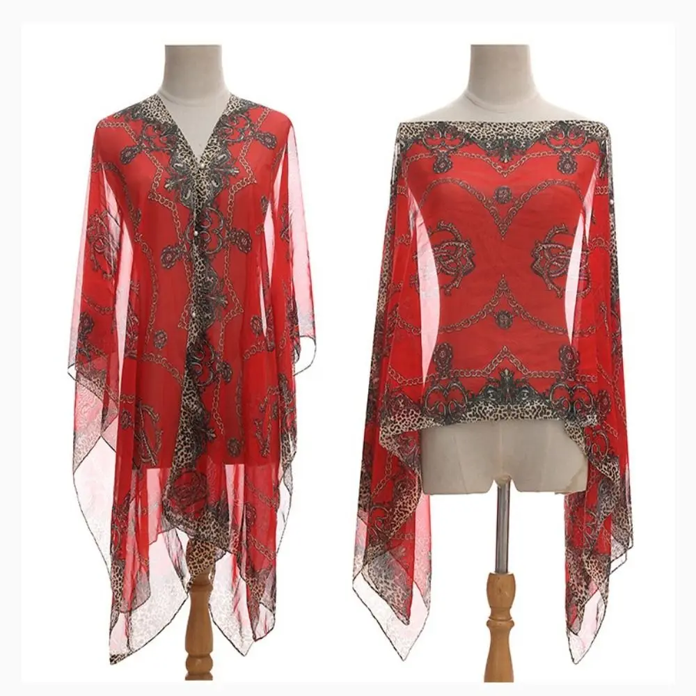 

New Fashion Printed Sexy Sun Protection Shawl Leopard Print Long Bikini Blouse Cardigan Spring Summer
