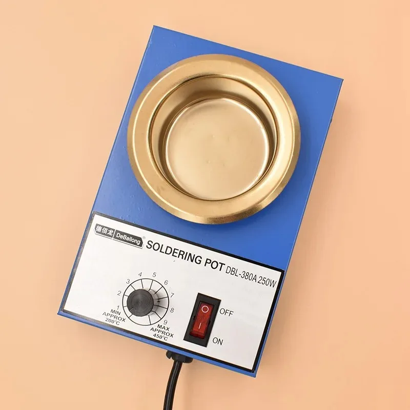 

220V 150W Portable Small Soldering Pot Adjustable Temperature 200-450°C Tin Melting Furnace for Soldering