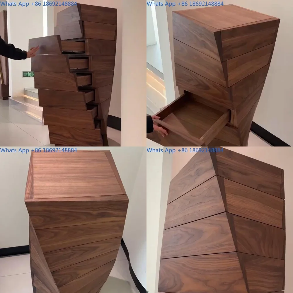 

Mid Century Modern Solid Wood 7 Drawer Chest Storage Cabinet for Living Room Use