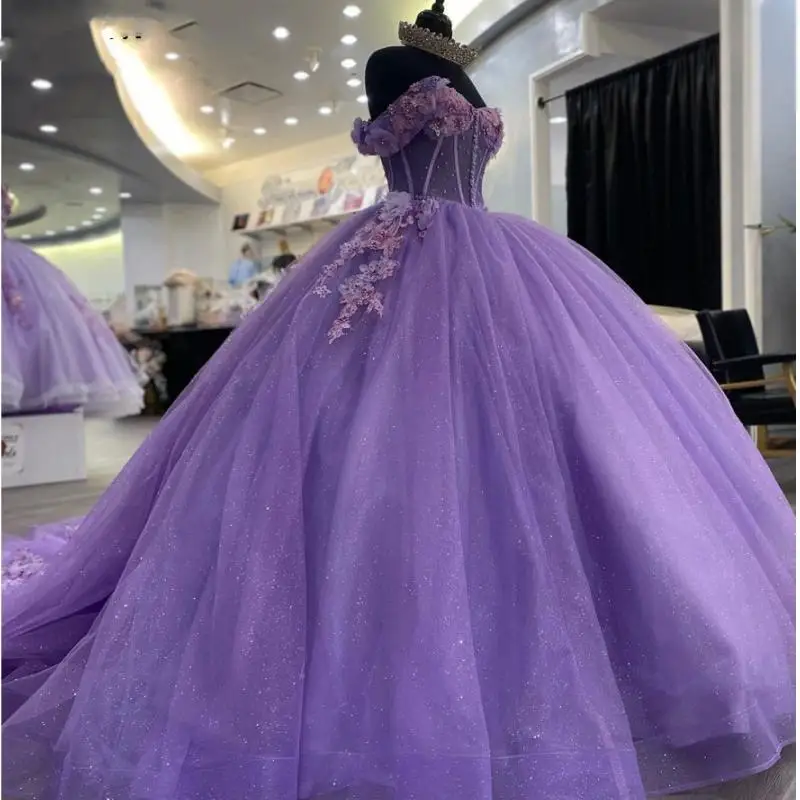 Purple Quinceanera Dresses For 15 Years Old Girls Sweetheart Beaded Birthday Party Gowns Graduation Customized