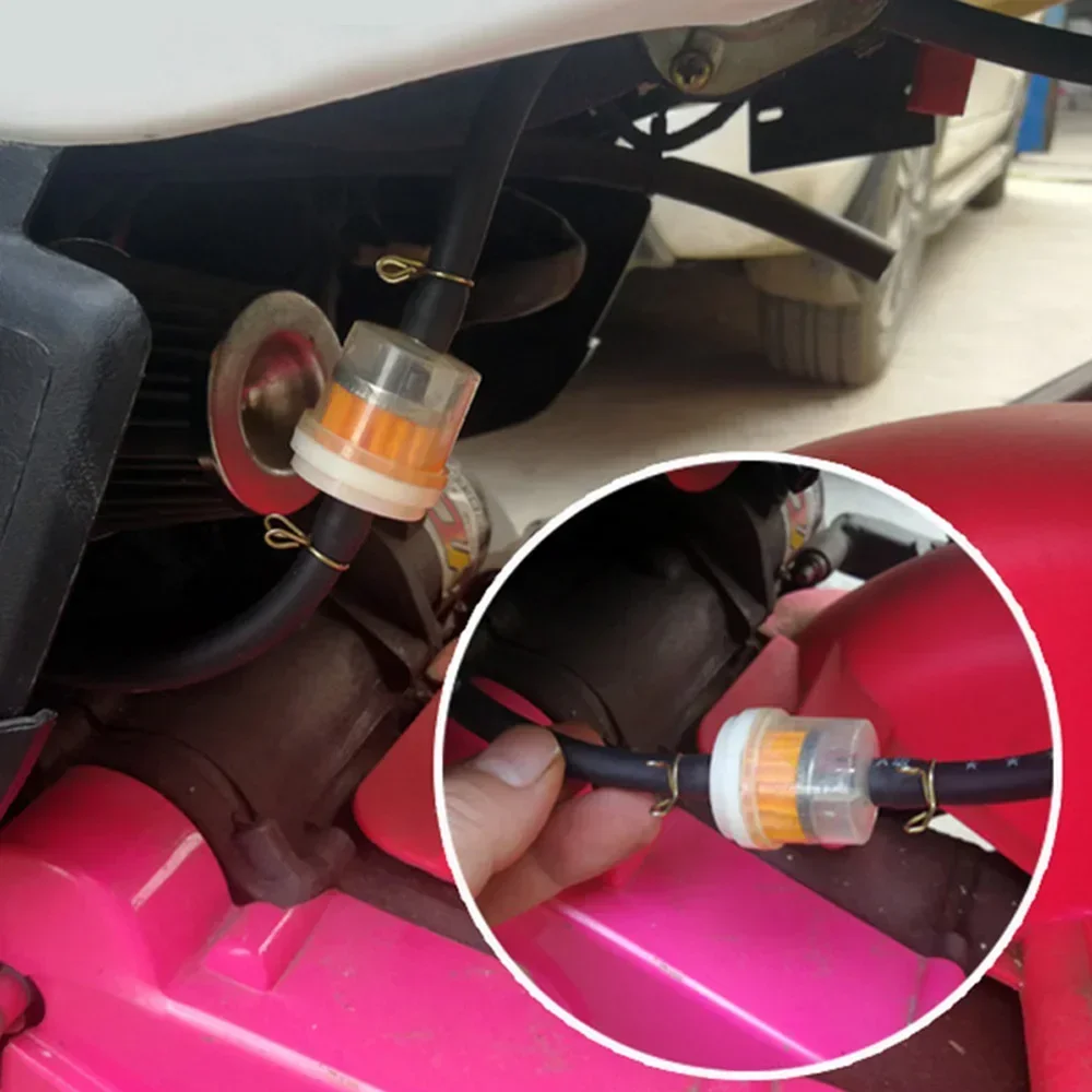 5Pcs Motorcycle Fuel Filter 6mm/7mm/8mm Interface Professional Gasoline Filter for Motorcycle Scooter Dirt Bike Moto Accessories