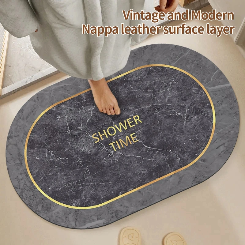 Diatomit-Matte Superabsorbierende Badezimmermatte Rutschfester Badteppich Duschraum-Eingangsmatte Toiletten-Fußmatte Badezimmerteppich – Detail 4