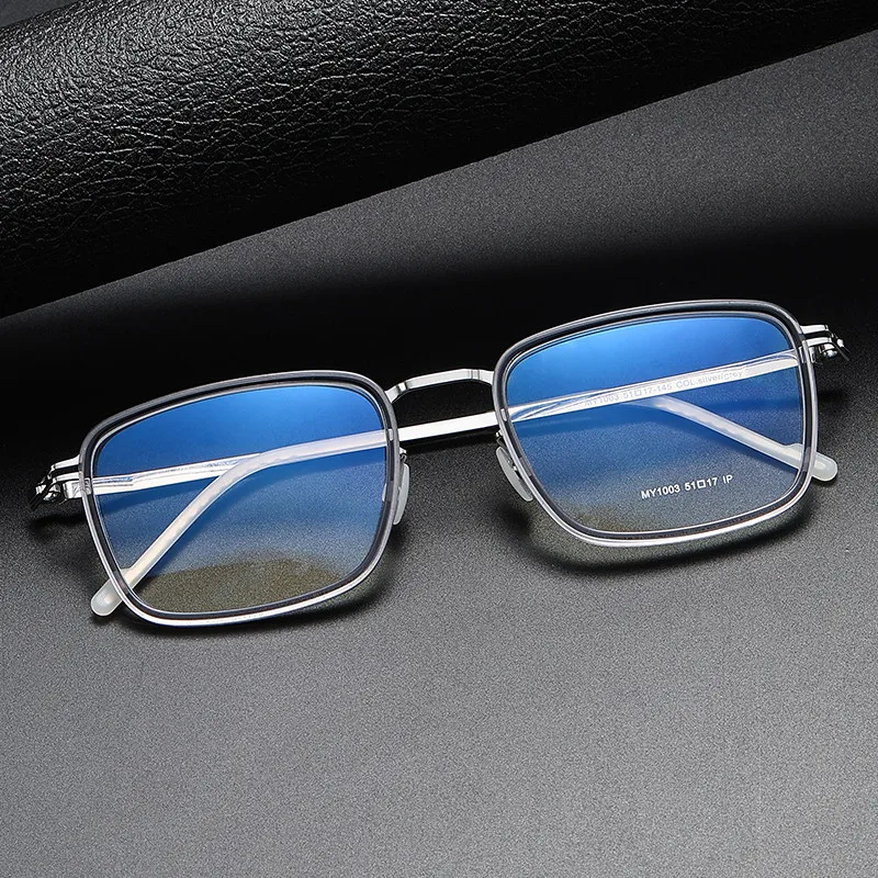 

New Rectangle German Luxury Brand Men Prescription Eyeglasses Lightweight No Screw Acetate Circle Eyewear Women Glasses Frames