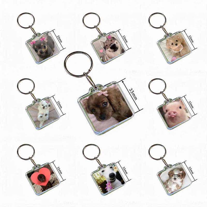 Coquette Kawaii Dog Meme Acrylic Keychain Handmade Hanging Ornaments Clothes Backpack Decoration Accessories Gifts with Friends