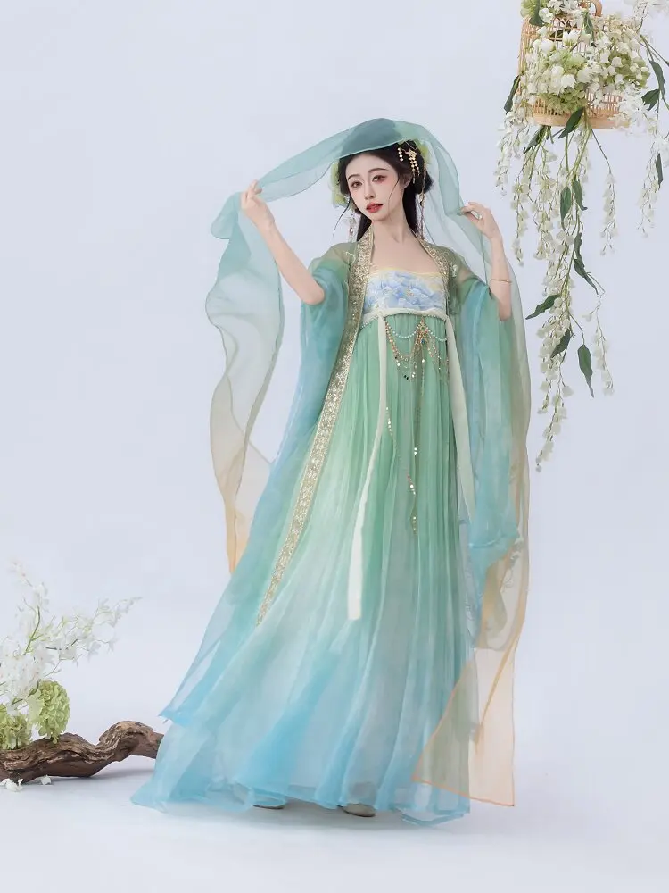 

Original Hanfu Women's Qingyao Heavy Embroidery Large Sve irt Daily Improved Husk Skirt Spring Summer Sle Traditional ...