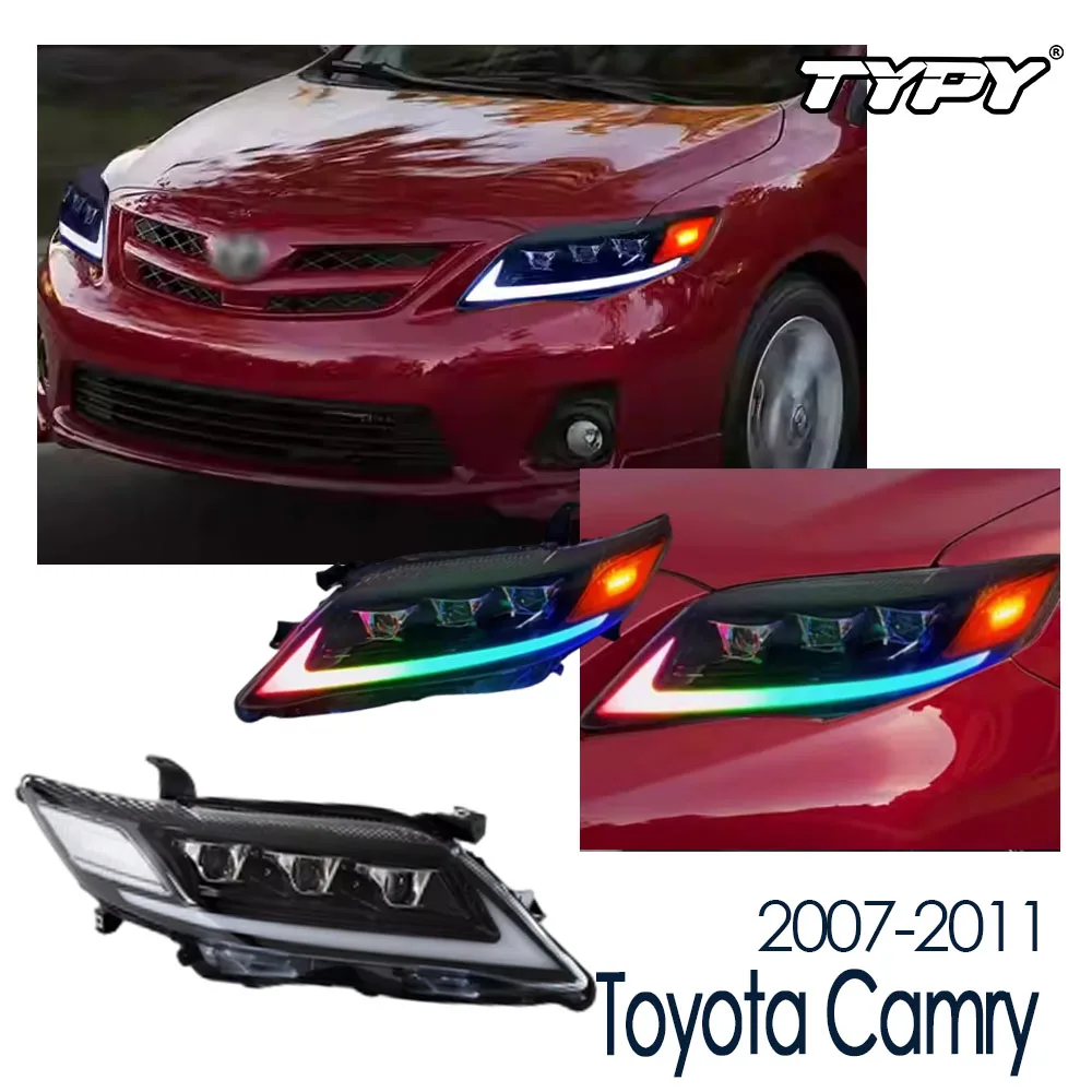 

TYPY Car Lamps For Toyota Camry 2007-2011 Front Lights Dynamic LED Turn Signal DRL Headlight HID Projector Lens Refit Auto