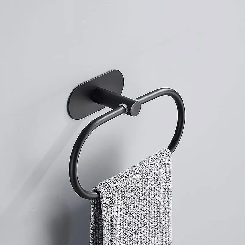 Oval Bath Towel Ring Stainless Steel Wall-Mounted Convenient Clothes Holder Hanger Rack Bathroom Storage Hardware Accessories