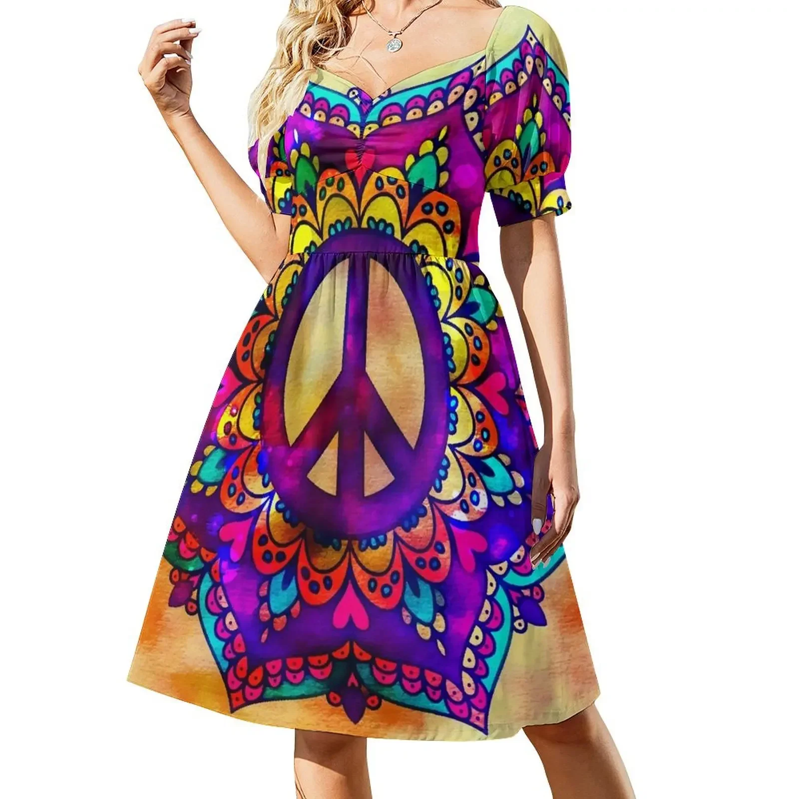 

Flower Peace Mandala - 45b Dress women long dresses women's clothing korea stylish dress party night