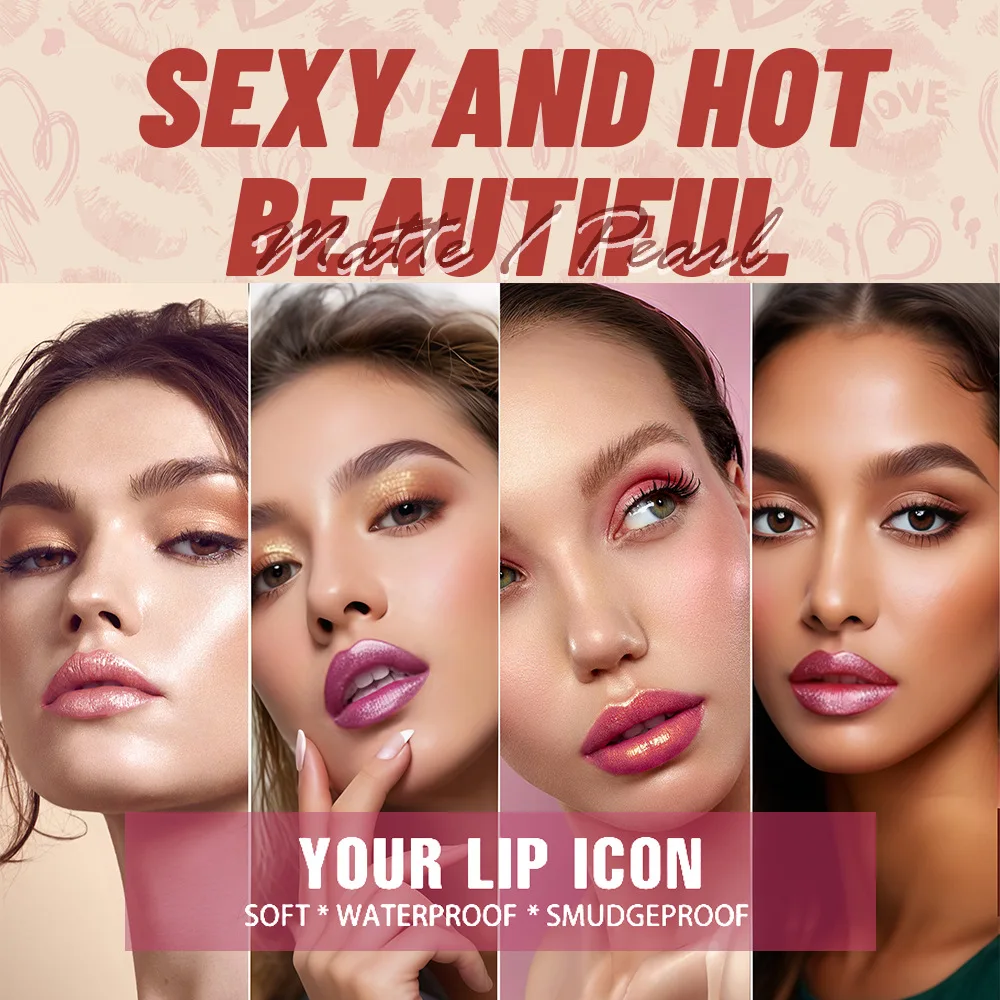 Diamond Shine Lipstick - Waterdichte en langdurige, hydraterende, sterk gepigmenteerde formule in holografische verpakking