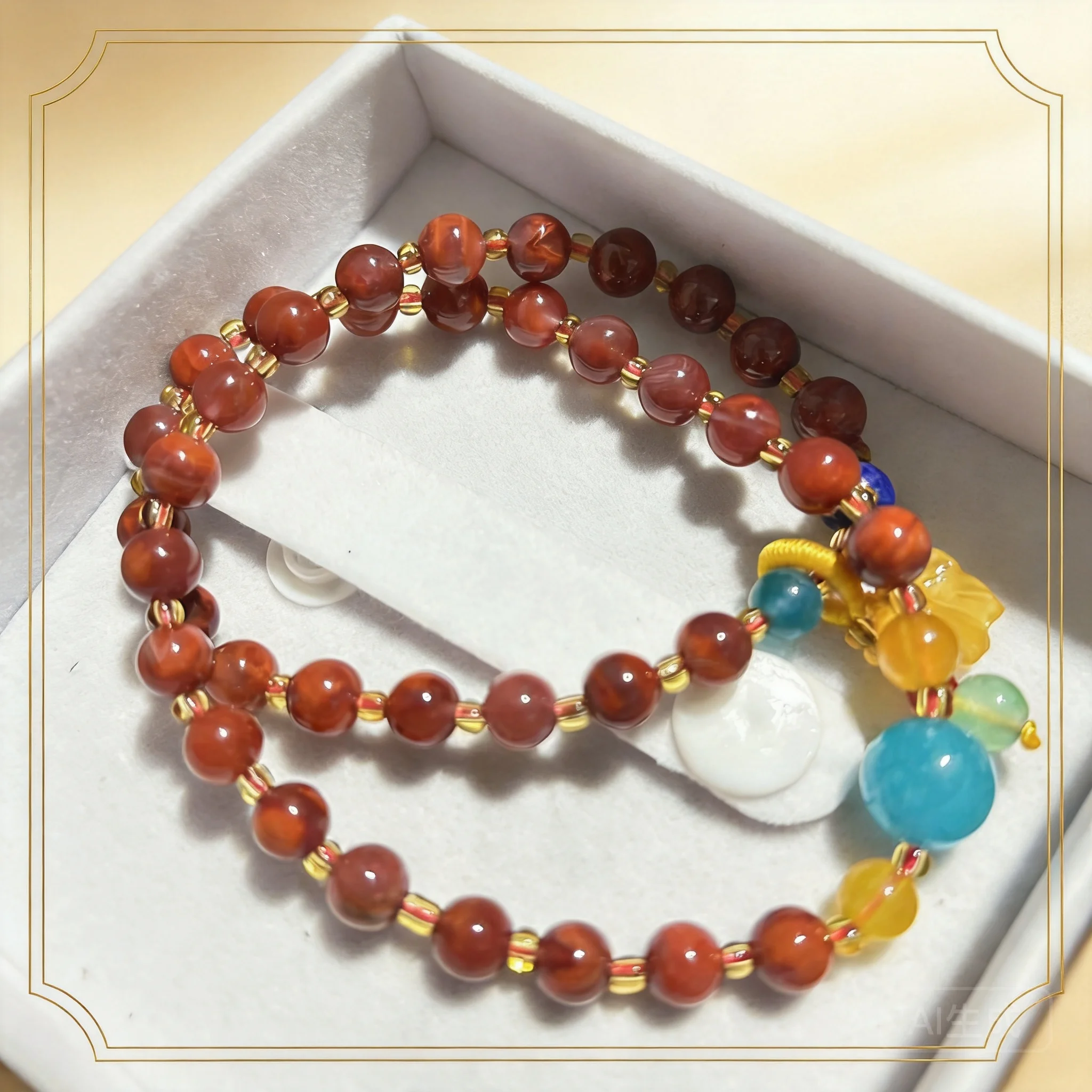

Double Layer Vintage Natural South Red Agate Beaded Bracelet With Crystal Charm For Women Daily Wear Holiday Birthday Gift 2026