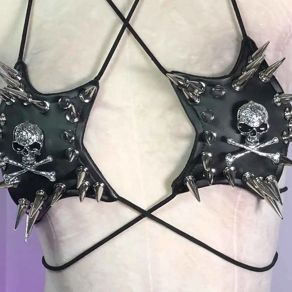 

Топы-майки в стиле Харадзюку Y2K, для эмос, кавайных и эко-стилей, с ручной вышивкой, в стиле панк-рок, готика, гранж, с принтом черепа, для подростков