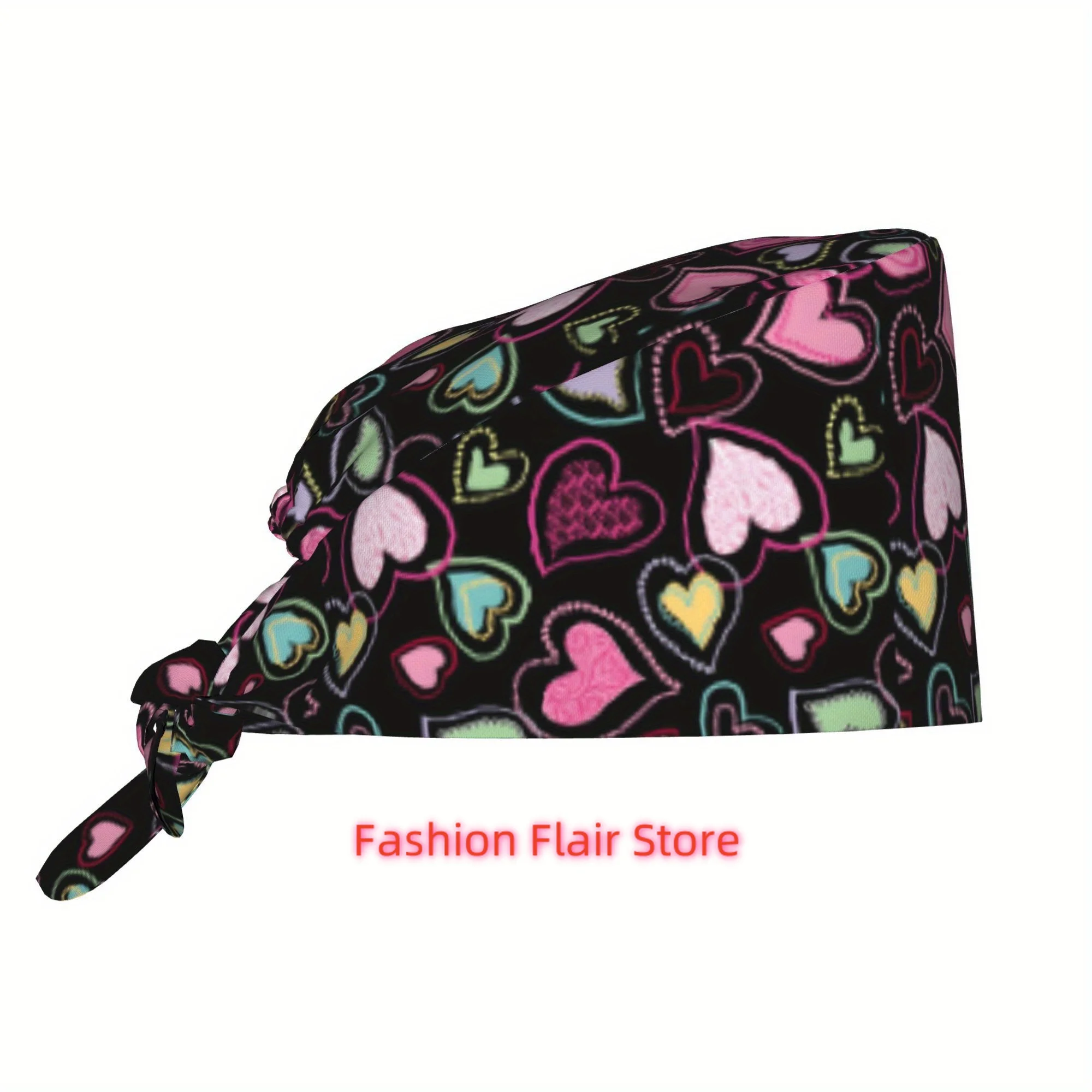 1pc Unisex Fashionable Printed Work Cap - Lightweight Adjustable Skull Cap with Tie-Back for Nurses, Dustproof Chef And Cooking