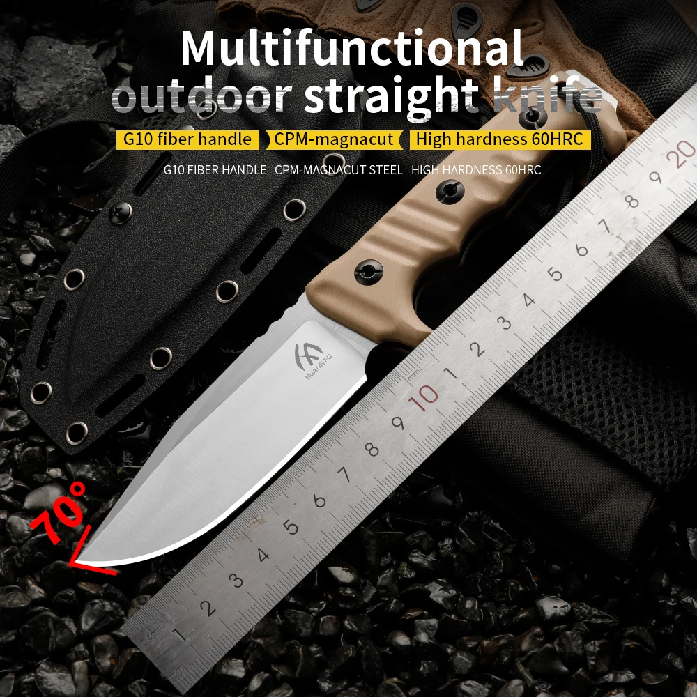 High-quality steel fixed-blade outdoor knife, a versatile survival tool for various wild environments. High-hardness stainless s