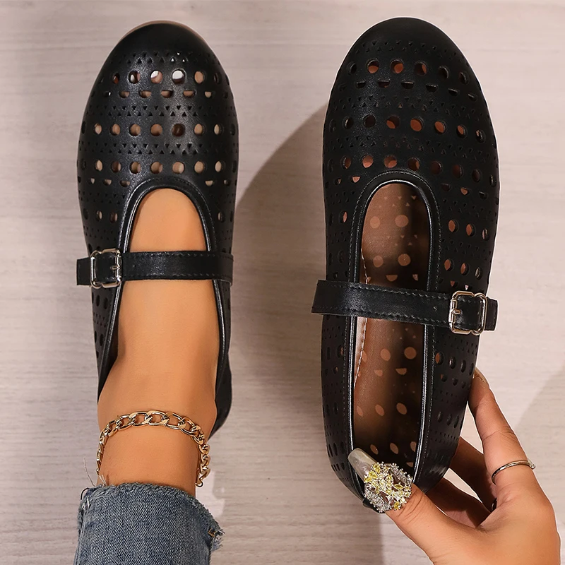 Vrouwen Holle Sandalen Flats Ondiepe Loafers Schoenen 2024 Casual Mode Kleding Schoenen Herfst Nieuwe Gezellige Designer Trend Zachte Mujer Schoenen