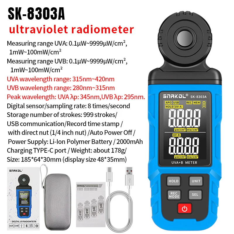 Luxmètre numérique LCD pour la croissance des plantes, Luxmètre de poche, Photomètre, Mesureur d'éclairement, Déterminer le testeur de lux, 0.5-300,000 Lux, Fc