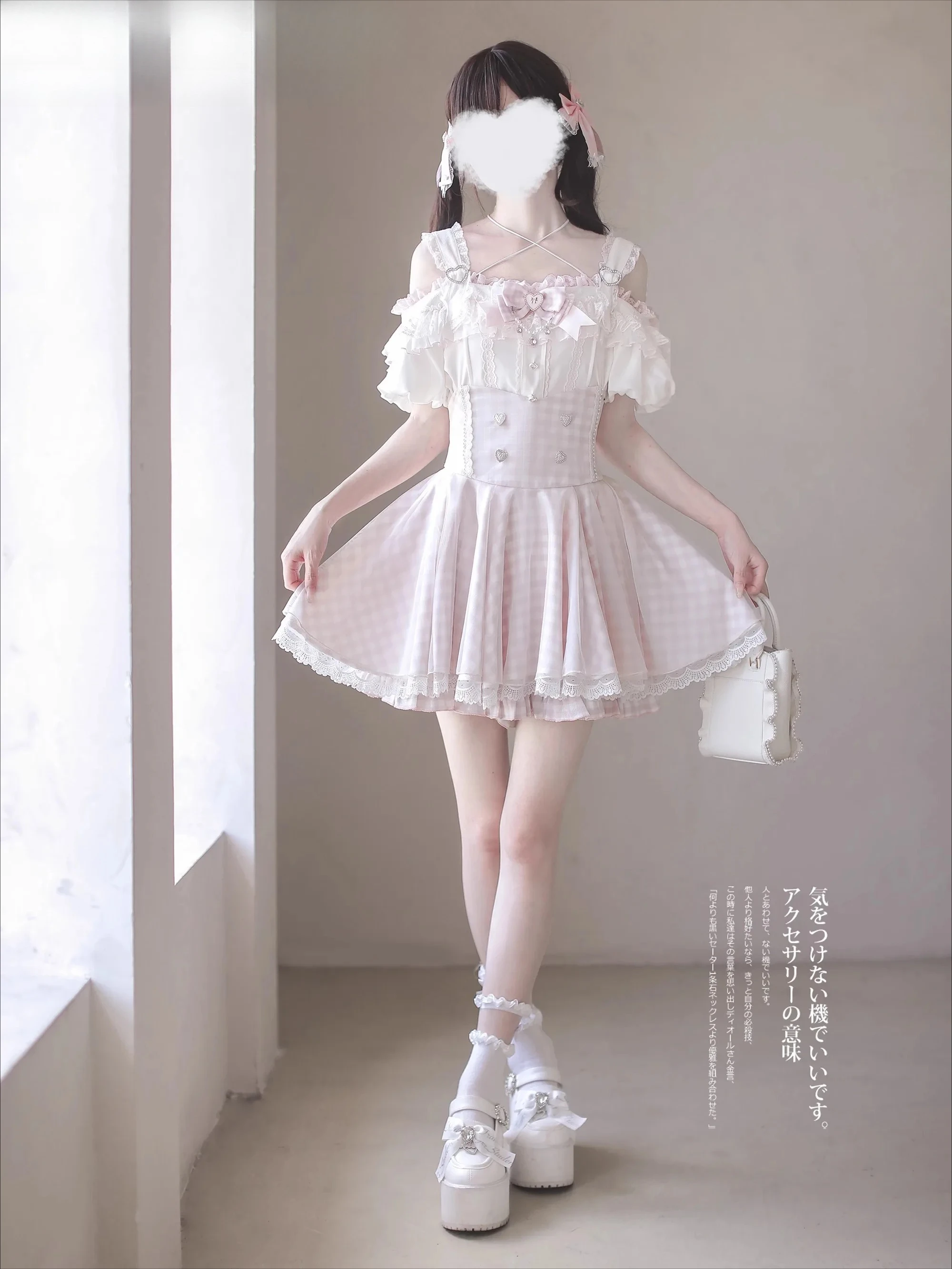 Original Mass-การผลิตLolitaชุดSubcultureสีชมพูและกระโปรงลายสก๊อตชุดสไตล์ญี่ปุ่นผู้หญิง 2 ชิ้นชุดฤดูร้อน