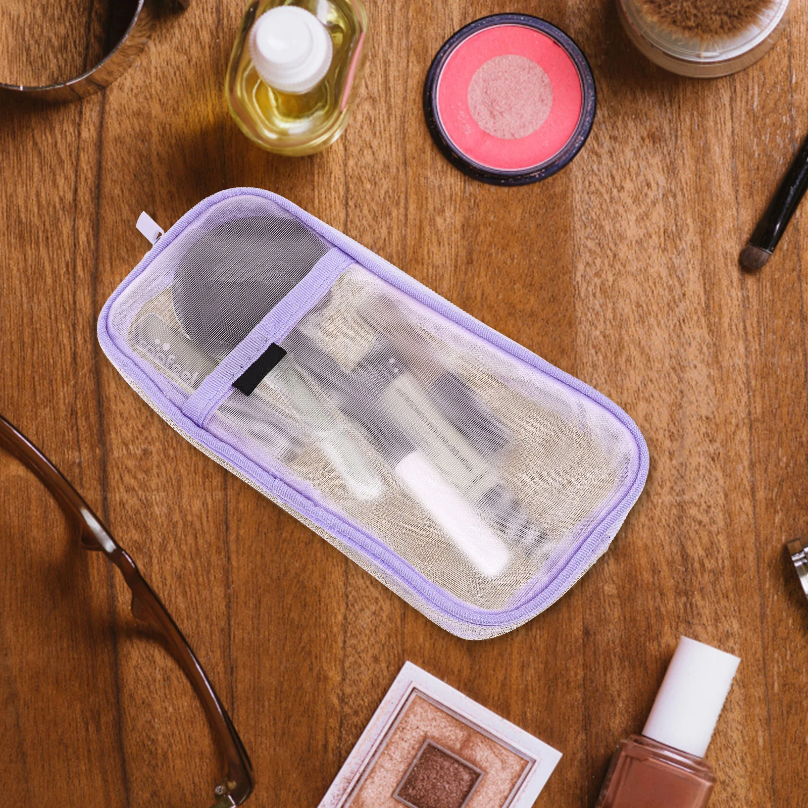 

Large Capacity Bag For School Office Supplies Waterproof Stationery Organizer Makeup Pouch Mesh Storage Case