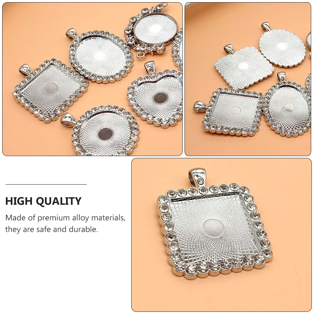 

10 Pcs Plated Diamond Bottom Bracket Jewelry Making Supplies Embellishment Pendant Blanks