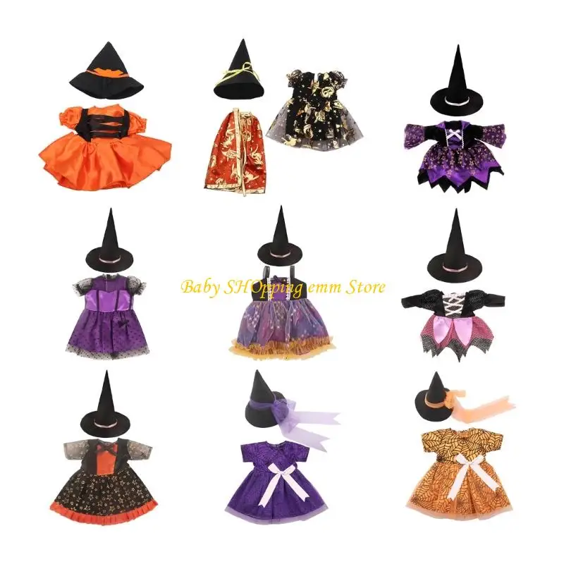 

23GD креативный костюм ведьмы на Хэллоуин, костюм волшебника на Хэллоуин для 18 дюймов, наряд для куклы для девочек, одежда для