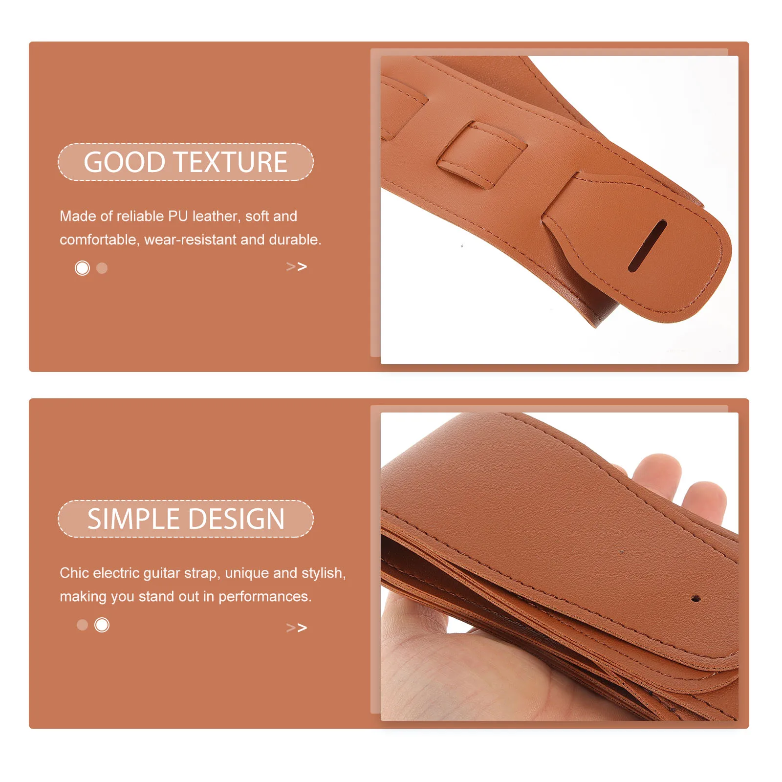 

Bass Guitar Strap Electric Guitar Shoulder Belt Adjustable Sling Durable Pu Decorative Replacement Instrument Strap For