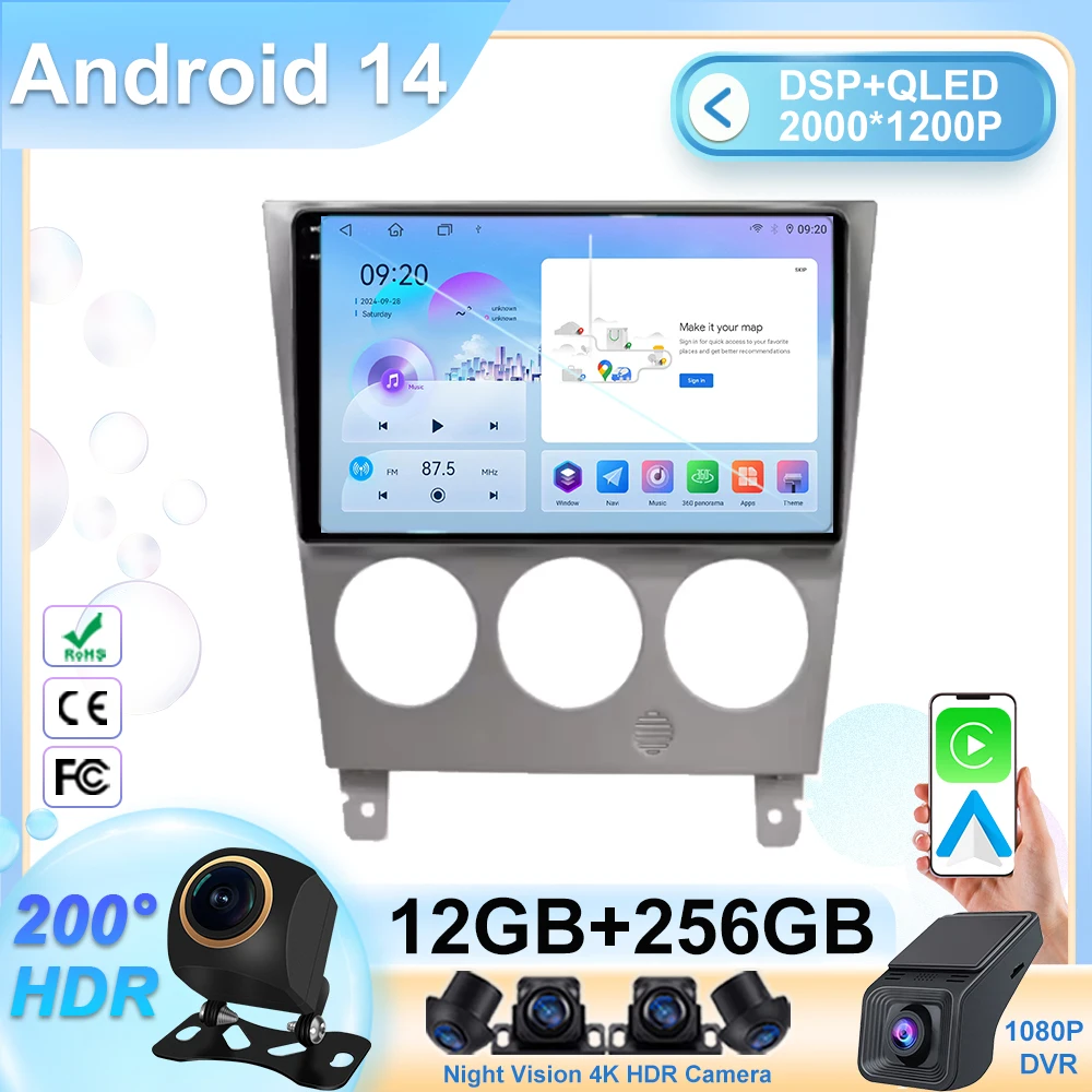 

Carplay For Subaru Impreza 2003-2006 Car Radio Multimedia Video Player Navigation Stereo GPS Android Auto wifi No 2din DVD QLED