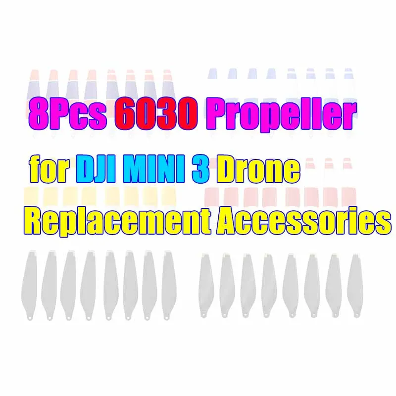 

8Pcs 6030 Propeller for DJI MINI 3 Props Blade Light Weight Wing w Screw Spare Part for DJI MINI 3 Drone Replacement Accessories