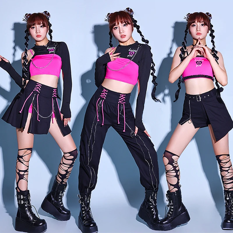 2024 New Adult Jazz Dance Costume Female DS Performance Set KPOP Street Outfits Women Group Music Festival Dance Suit XH1006