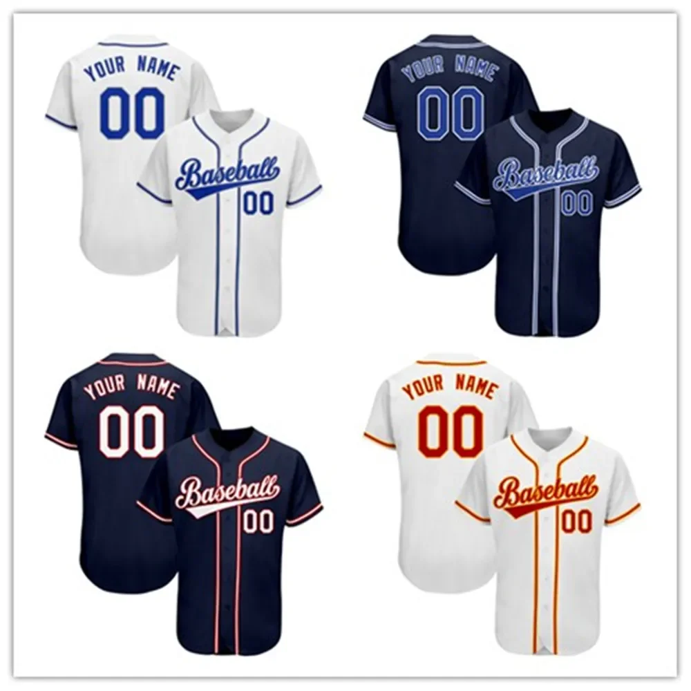 Custom Embroidery Baseball Jersey Breathable-Design Softball Tee Shirts With Team Name/Number-Personalize Adult/Youth Sportwear