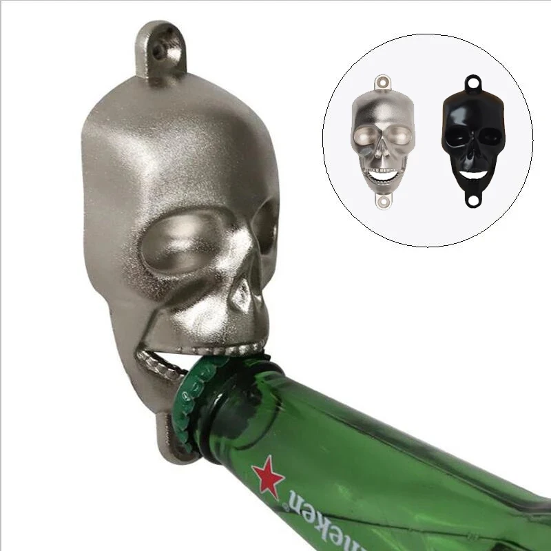 Halloween Retro Skull Bottle Opener Unique Wall Mounted Beer Bottle Opener Metal Opener Stylish Home Bar Halloween Decoration