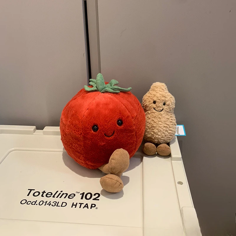 Jellycat met tags Jellycat leuke tomaat tomaat zoete zachte rustgevende pop pluche fruit schattige knuffel pop vakantiecadeau knuffel