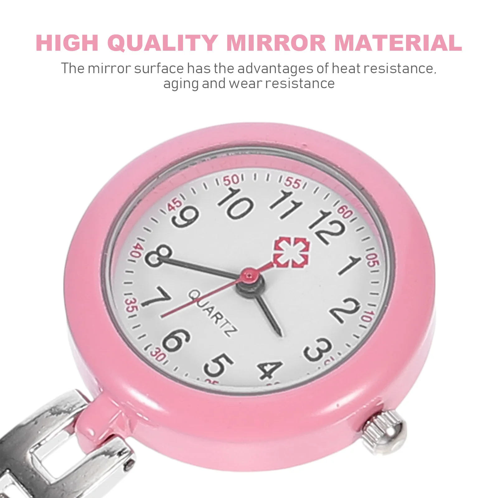 

Quartz Pocket for Nurses Women Pink Kitten Clip On Hanging Watch Lightweight Accurate Timing Glass Nurse Watch Pocket Watches
