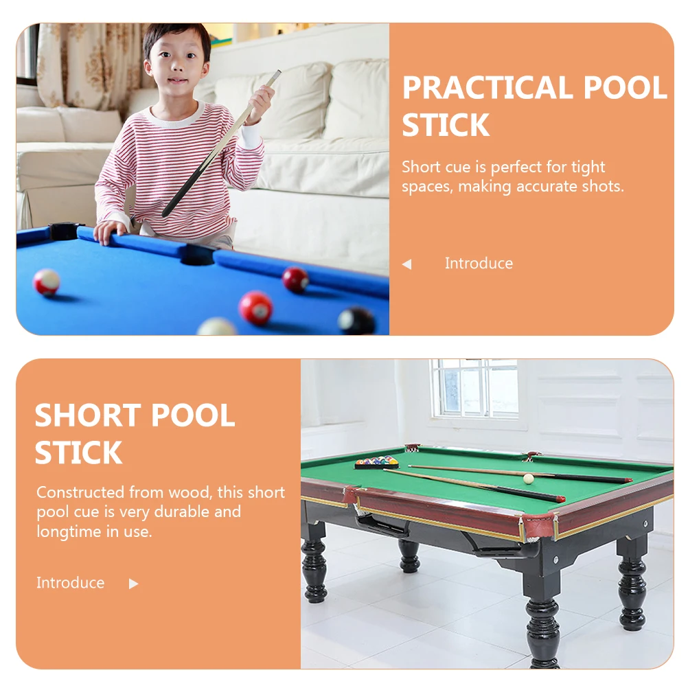

Mini 50cm Pool Cues Short Kids Billiard Rod Home Use Wear Resistant Easy Grip Accurate Shots Game Accessory