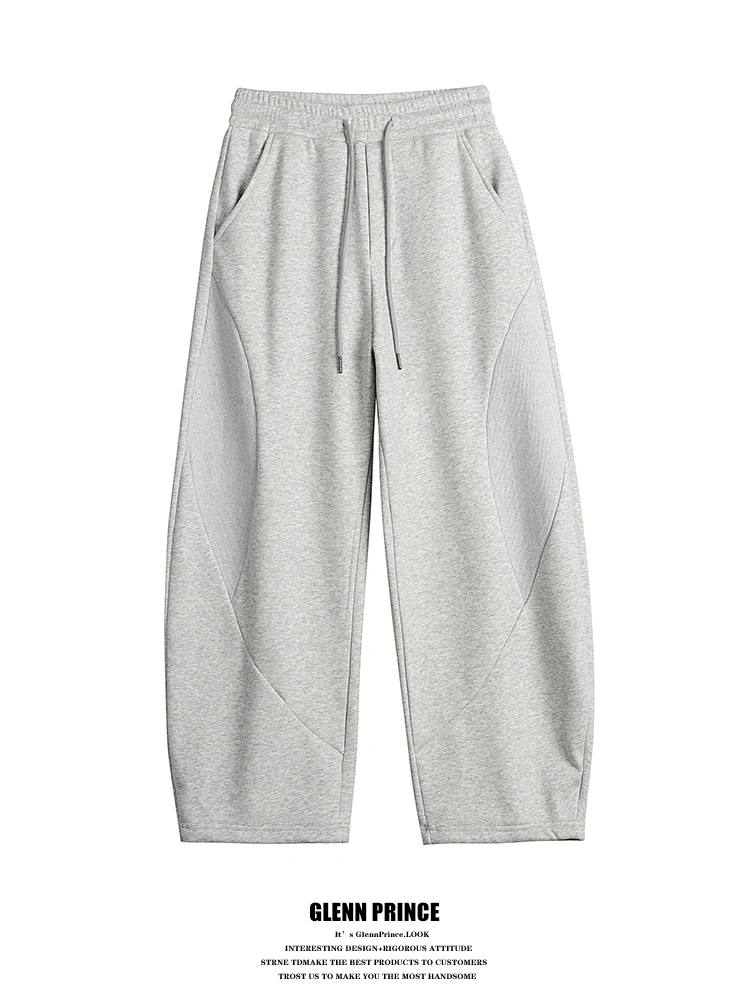 

American Sle Men's Fce Lined Drapey Trousers Pants Casual Loose Fit Sweatpants mid Waist Straight Leg Long Pants