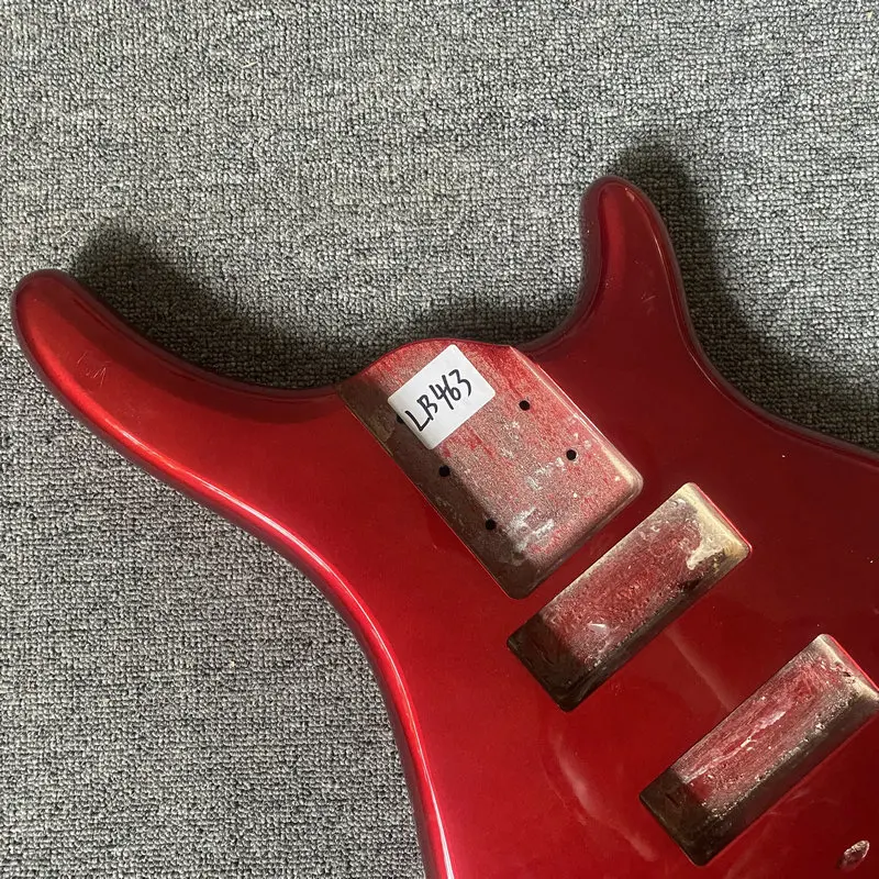 LB463 Active Bass Guitar DIY Bass Part 5 or 6 String Electric Bass Body in Metallic Red Colkor  Replace - view 2