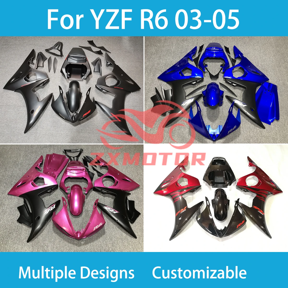 New Style Fairings for Yamaha YZF R6 2003 2004 2005 Motorcycle Fairing Kit ABS Injection Complete Parts R 6 03 04 05