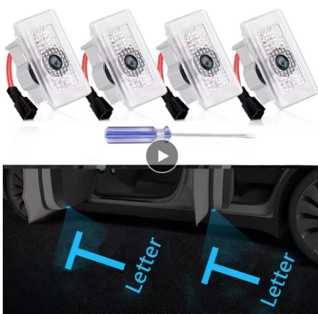 For Tesla Model 3 highland Car Door LED Logo Puddle Lights Ultra-Bright Welcome Light 3D Laser Ghost Shadow Light Model Y/3/S/X