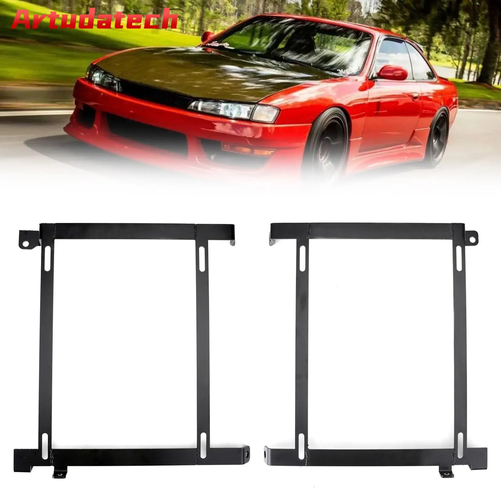 Artudatech For S13 S14 Nissan 240Sx Low Mount Racing/Bucket Seat Tensile Steel Bracket Base