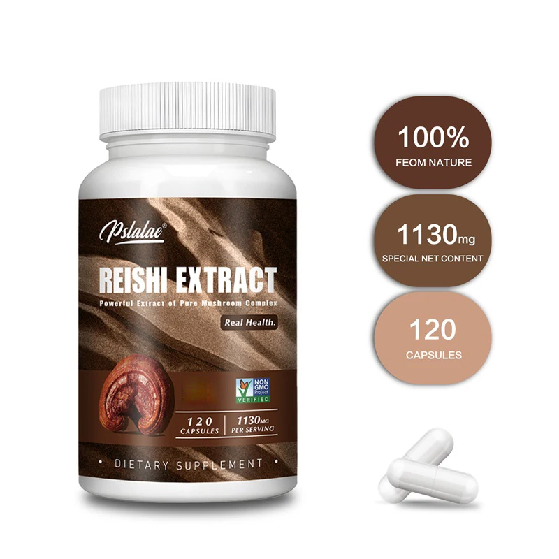 Reishi Capsules - Nervous System Support, Support Energy, Vitality, Immune & Heart Health and  Relieve Stress, Improve Sleep