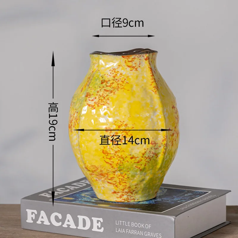 CX high temperature kiln change glaze ceramic flower pot hand pinch vase ornament living room flower arrangement ornament