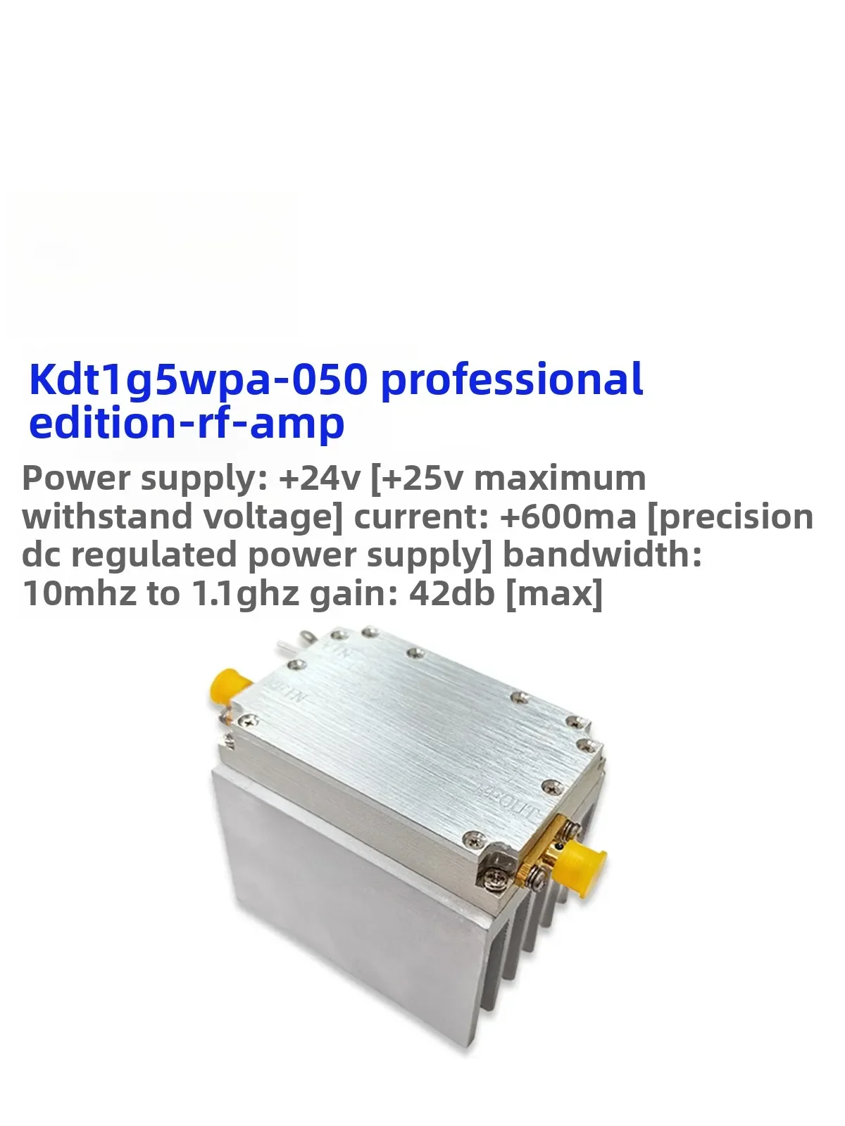 40dB Gain RF Amplifier 10M-1.1GHz Bandwidth 5W RF Power Amplifier AOM Driver