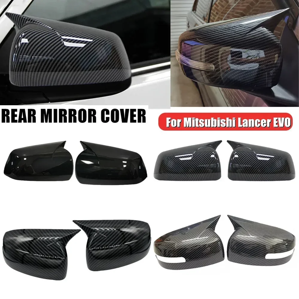 For Mitsubishi Lancer X 10 EX EVO 2008 2009 2010-2016 Car Rearview Side Door Mirror Cover Cap Housing Shell Trim Accessories