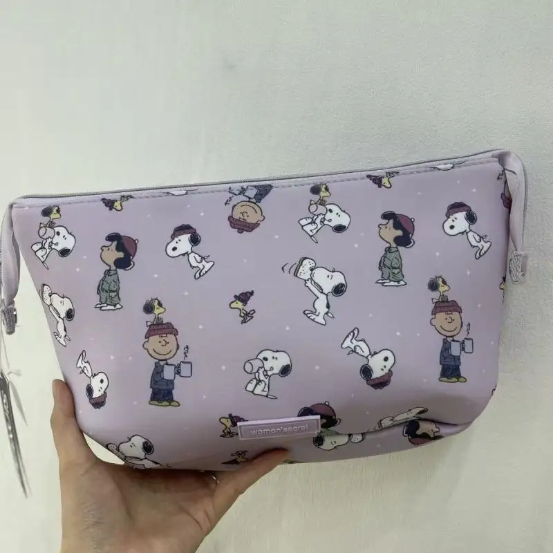 Snoopy Cosmetic Bag Cute Cartoon Snoopy Printed Large Capacity Storage Pouch Makeup & Toiletry Organizer Gift for Girl