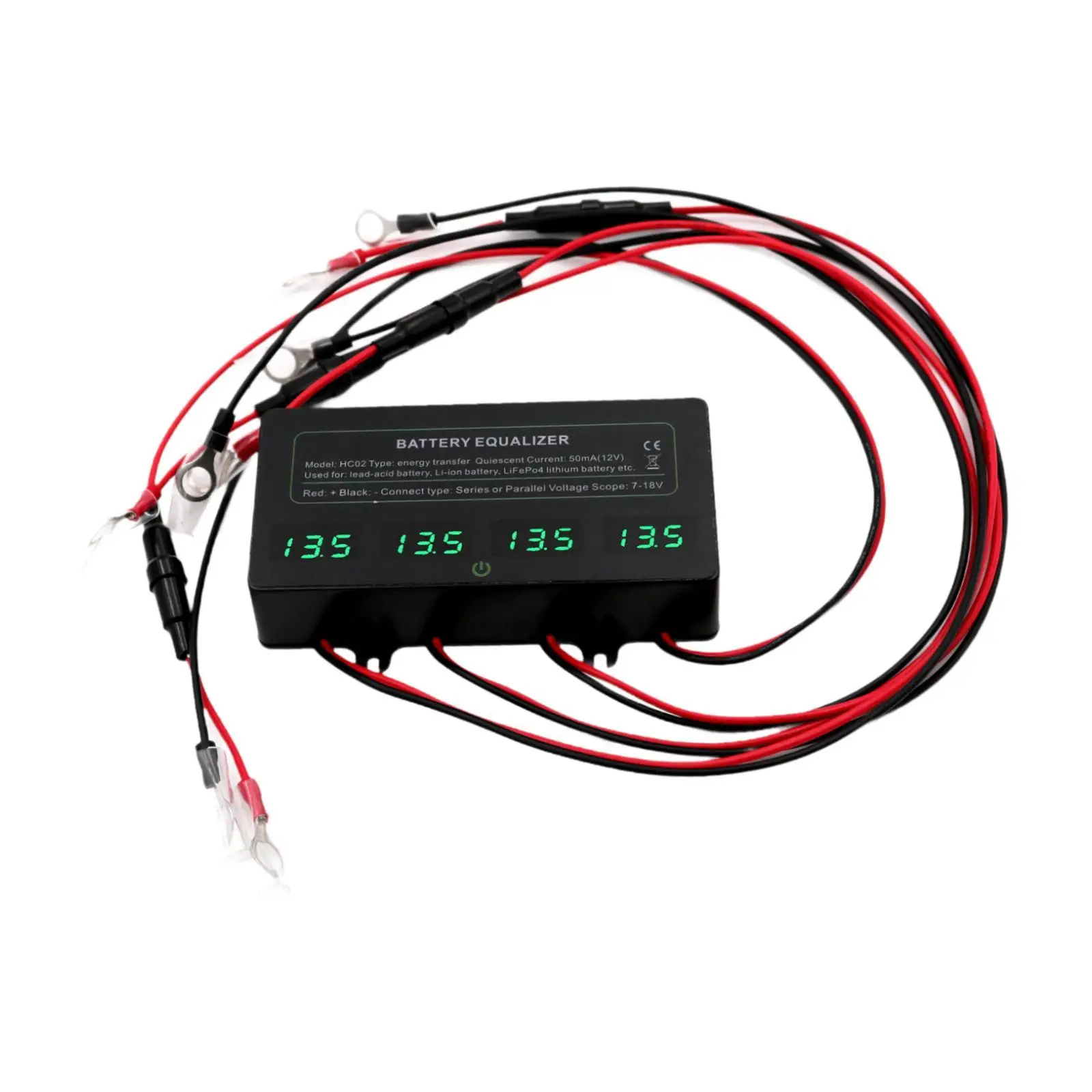 

HC02 Эквалайзер Регулятор напряжения Балансир Фитинги Устройство подключенной параллельной серии Многофункциональный балансир напряжения 4 × 12 В 48 В
