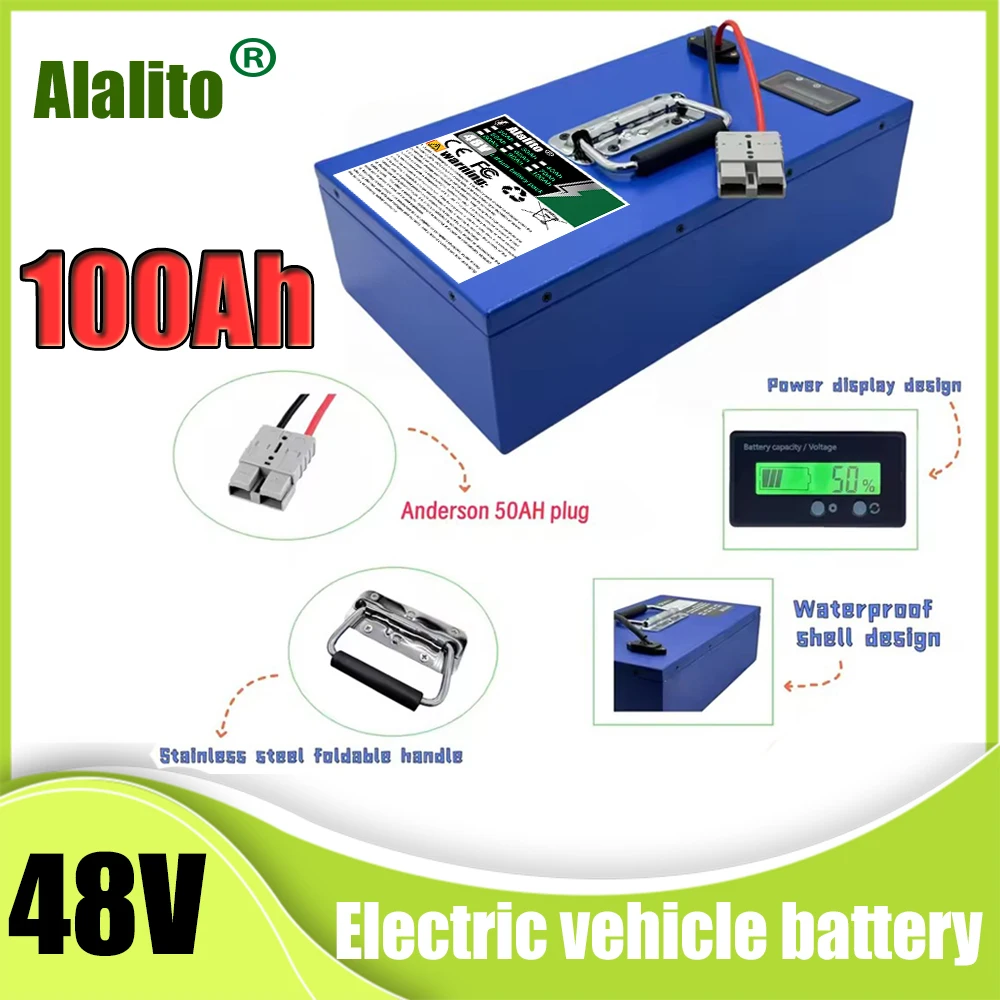 

Air fast transportation 48V 18650 Lithium battery pack 100AH Suitable for motors below 3000W Multiple universal options