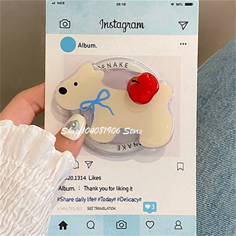 

Korean Cute Rotate Puppy Magnetic Phone Holder Phone Stand GripTok Grip Tok Support For iPhone For Magsafe Accessories Smart Tok