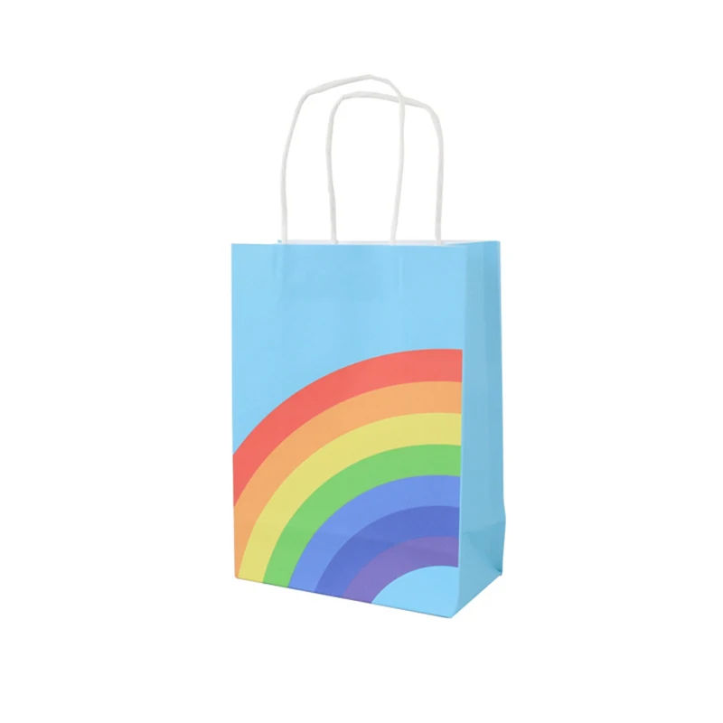 8/16 stücke Kraft Papier Geschenk Taschen Regenbogen Hochzeit Gunsten Candy Box Cookie Verpackung Handtasche Weihnachten Geburtstag Hochzeit Party liefert – Detail 8