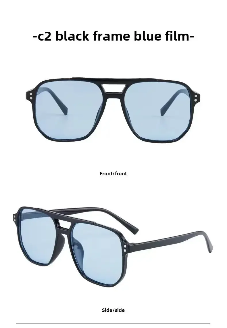 2025 neue trendige Damen-Sonnenbrille, UV400-Sonnenschutz, Anti-Ultraviolett, Unisex-Brille, elegante Doppelstrahl-Pilot-Linse – Detail 8