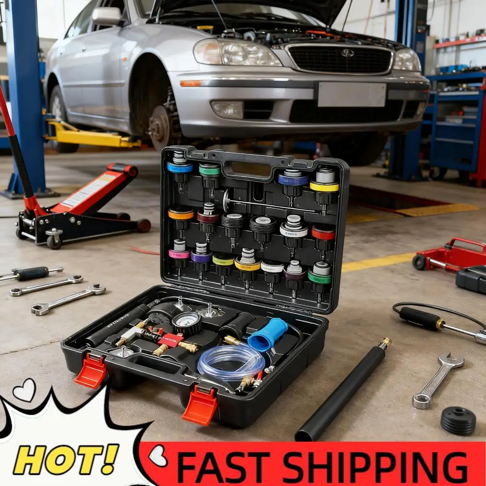 

Набор для вакуумной заправки охлаждающей жидкости, 28 предметов, универсальный, для проверки герметичности радиатора автомобиля, мотоцикла, грузовика